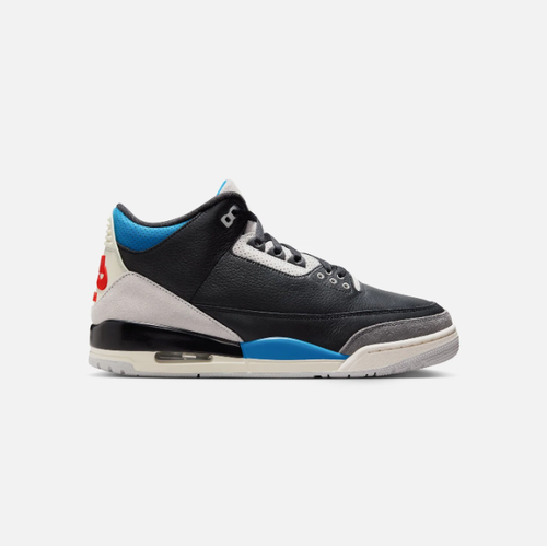 Black and Light Gray Lace-Up Sneakers with Blue Accents