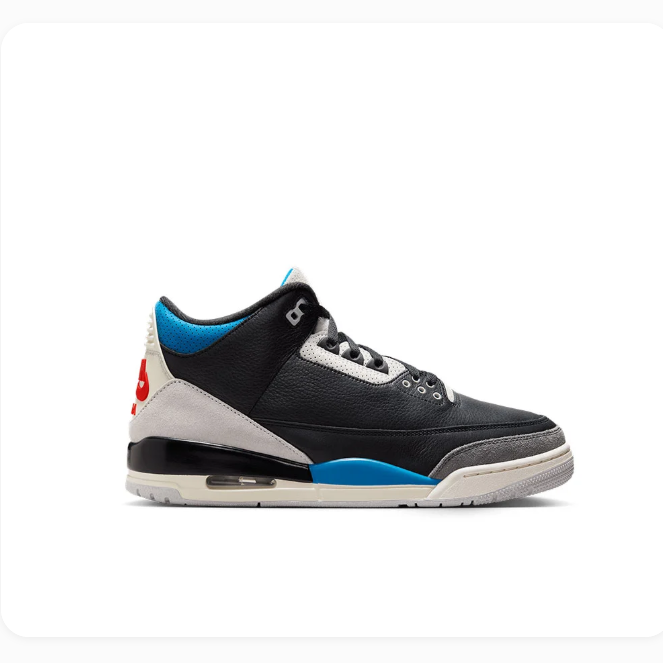 Black and Light Gray Lace-Up Sneakers with Bright Blue Accents