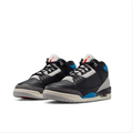 Black and Light Gray Lace-Up Sneakers with Bright Blue Accents