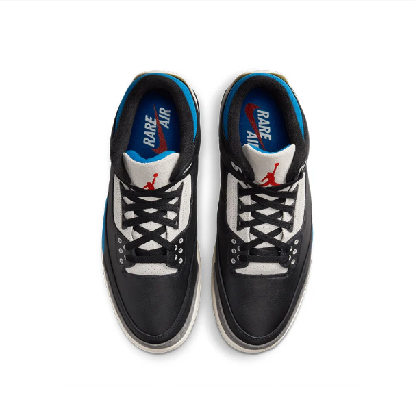 Black and Light Gray Lace-Up Sneakers with Bright Blue Accents